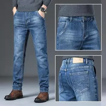 Осенние и зимние джинсы мужские эластичные узкие прямые tide brand сто мужские брюки тонкие новые мужские брюки 28