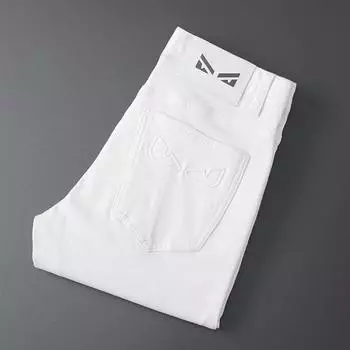 Осенние и зимние джинсы мужские узкие брюки однотонные потертые повседневные брюки мужские 28 чёрный