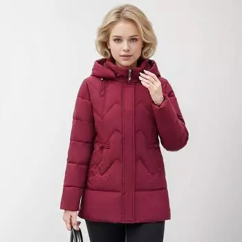 Осенние и зимние хлопковые куртки, пуховики средней длины для женщин среднего и пожилого возраста, 40-летней, 50-летней давности, хлопковые куртки в зарубежном стиле XL фиолетовый