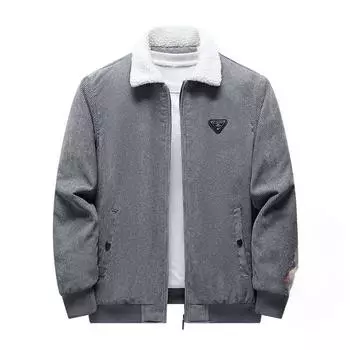 Осенние и зимние хлопковые пальто для мужчин, повседневные утепленные куртки из шерпы с лацканами, мужские вельветовые хлопковые пальто M хаки