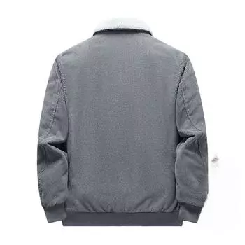 Осенние и зимние хлопковые пальто для мужчин, повседневные утепленные куртки из шерпы с лацканами, мужские вельветовые хлопковые пальто M чёрный