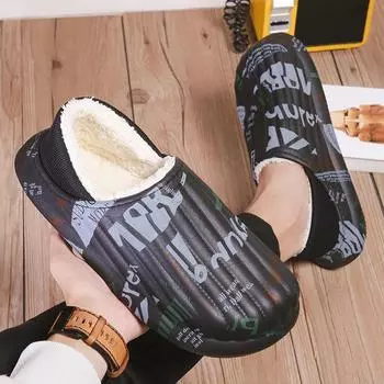 Осенние и зимние хлопковые тапочки Толстые подошвы из ЭВА Парные хлопковые тапочки Удобные хлопковые тапочки Теплые тапочки 36 чёрный