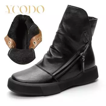 Осенние и зимние кожаные сапоги для девочек, студенческие кожаные сапоги, женские ботинки 41