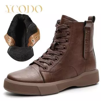 Осенние и зимние кожаные сапоги для девочек, кожаные сапоги для студентов 43