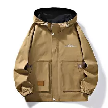 Осенние и зимние куртки для мужчин, с капюшоном, модные, повседневные, универсальные, свободные, рабочая одежда для улицы, куртки больших размеров M
