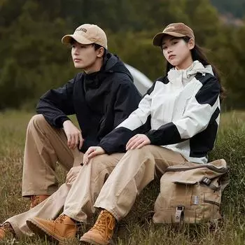 Осенние и зимние куртки для пар, модные повседневные однослойные куртки для активного отдыха, ветро- и водонепроницаемая одежда для альпинизма и путешествий. M