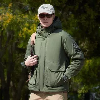 Осенние и зимние куртки из хлопка для мужчин, новый стиль, а также куртки из бархата и утолщенного хлопка для мужчин M