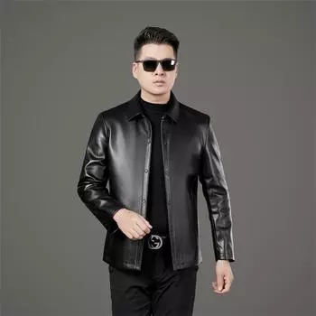 Осенние и зимние куртки из натуральной кожи, весенние и осенние пальто, повседневные мужские куртки из стираной овчины для мужчин 170