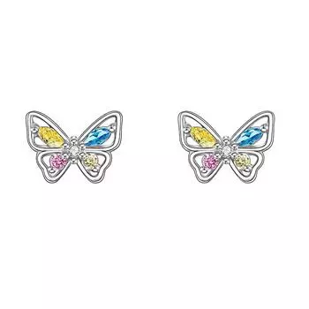 Осенние и зимние легкие роскошные нишевые элегантные серьги-гвоздики с бабочками из циркония для женщин, модные милые металлические ювелирные изделия, подарки