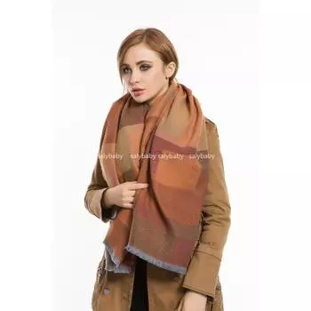 Осенние и зимние модели, модный геометрический квадратный шарф в тон, теплая шаль из искусственного кашемира, женская модель двойного назначения 150*140cm розовый