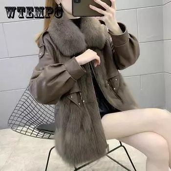Осенние и зимние модели пальто из искусственного меха, женское короткое утолщенное свободное и тонкое модное плюшевое пальто из лисьего меха L