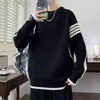 Осенние и зимние молодежные свитера для студентов и юношей Трикотаж для детей Линия одежды для детей Толстые теплые топы 4XL белый