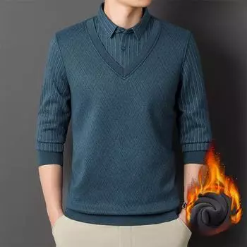 Осенние и зимние мужские бесшовные рубашки из шерсти и искусственного шелка, теплые рубашки с длинными рукавами и нижнее белье из флиса L
