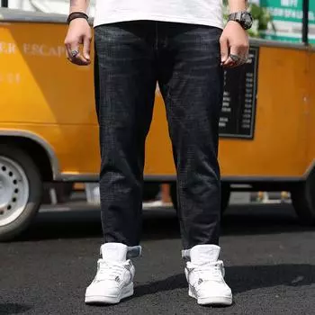 Осенние и зимние мужские джинсы больших размеров, повседневные свободные универсальные джинсы, мужские брюки 52