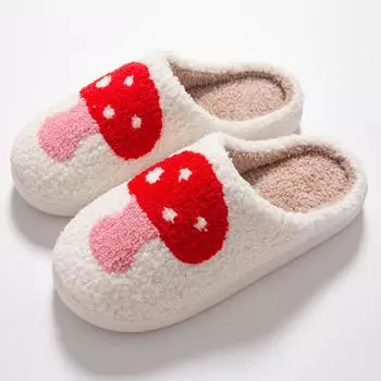 Осенние и зимние мужские и женские парные хлопковые тапочки для дома, милые толстые нескользящие тапочки с рисунком из мультфильмов 38 белый