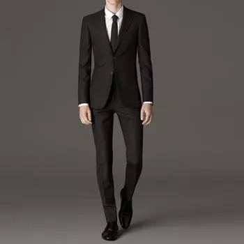 Осенние и зимние мужские костюмы, темно-серая профессиональная одежда, деловой комбинезон, костюм-двойка, свадебное платье для жениха и шафера XXXXL чёрный