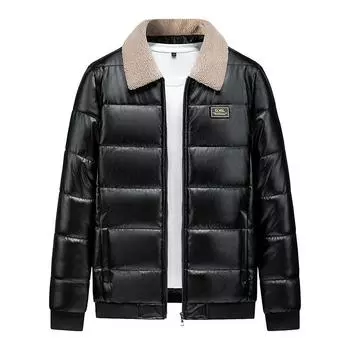 Осенние и зимние мужские кожаные куртки, деловые, повседневные, высококачественные, модные, мужские куртки из искусственной кожи M