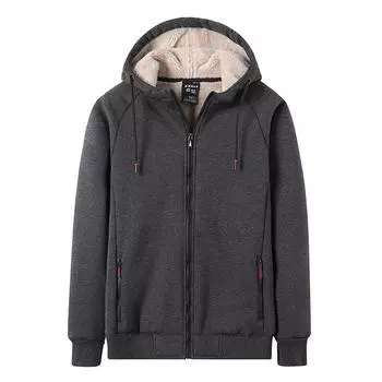 Осенние и зимние мужские куртки из овечьей шерсти, бархатные и утепленные кардиганы с капюшоном, толстовки, зеленая спортивная одежда, теплая одежда и куртки. L