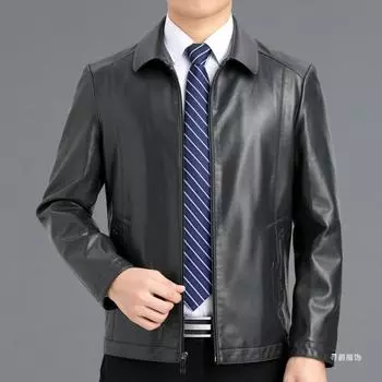 Осенние и зимние новые кожаные куртки для мужчин, для пап среднего возраста, кожаные куртки для одиночек, мужские повседневные куртки и бархатные топы 170