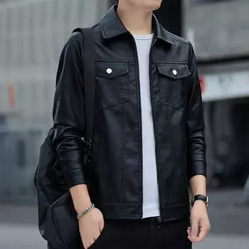 Осенние и зимние новые кожаные куртки для мужчин, модные кожаные куртки в корейском стиле, мотоциклетные костюмы, осенние куртки, красивые топы с лацканами для мужчин M
