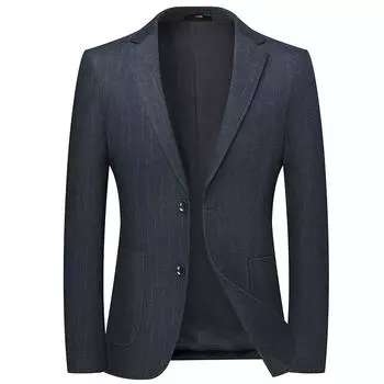 Осенние и зимние новые мужские костюмы в корейском стиле, облегающие повседневные костюмы с защитой от морщин, молодежные универсальные модные костюмы M синий