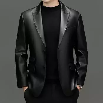 Осенние и зимние новые мужские куртки из натуральной овчины и кожаные костюмы повседневные мужские куртки 165