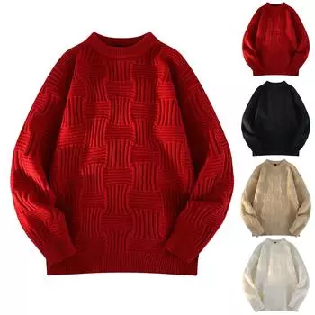 Осенние и зимние новые свитера, мужские и женские трикотажные рубашки на подкладке с верхом для пар XXL чёрный