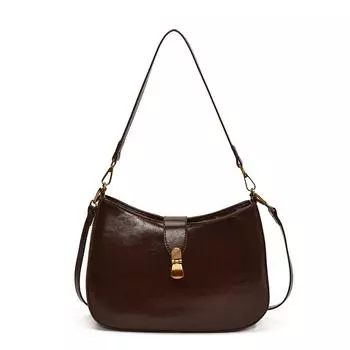 Осенние и зимние новые женские сумки, зарубежные нишевые сумки подмышки. кофейный