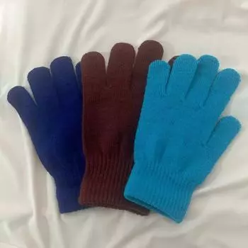 Осенние и зимние однотонные милые женские зимние вязаные перчатки в корейском стиле, теплые шерстяные перчатки карамельного цвета с отверстиями для студентов One size