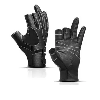 Осенние и зимние перчатки для езды на открытом воздухе, рыбалки, открытые перчатки с тремя пальцами, мужские и женские, нескользящие перчатки для езды на велосипеде M