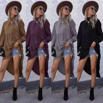 Осенние и зимние платья в стиле пэчворк асимметричного кроя S чёрный