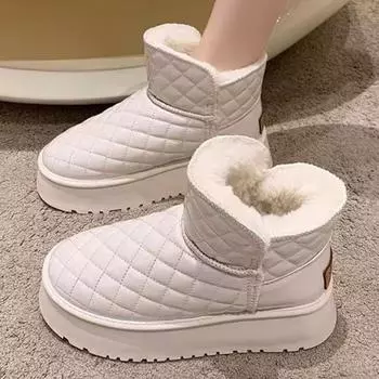 Осенние и зимние плюшевые зимние сапоги для женщин 36 чёрный