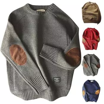 Осенние и зимние повседневные трикотажные толстовки, свитера-пуловеры с круглым вырезом, мужские и женские внутренние топы M