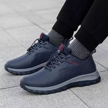 Осенние и зимние прогулочные ботинки, водонепроницаемая кожаная обувь для пожилых людей, мужская и женская нескользящая обувь с мягкой подошвой, одинарные туфли для родителей 36