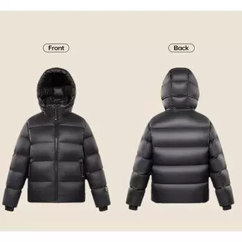 Осенние и зимние пуховики, Короткие пуховики, Мужские и женские свободные хлопковые куртки, Модные мужские хлопковые куртки, Верхняя одежда S чёрный