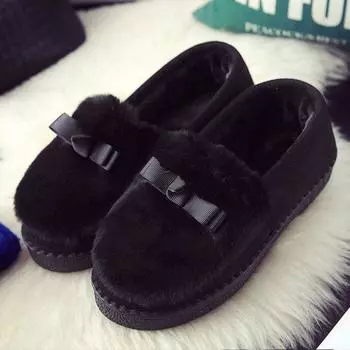 Осенние и зимние пушистые туфли бархатные туфли Doudou хлопковые туфли женские туфли повседневные хлопковые тапочки сумка и домашняя обувь для дома 40