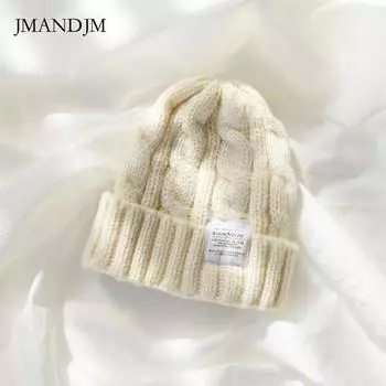 Осенние и зимние японские студенческие шапки женские осенние и зимние высококачественные утолщенные теплые универсальные защитные наушники скрученные вязаные шапки чёрный