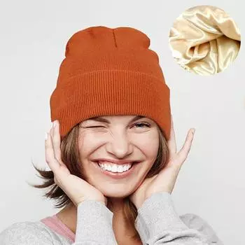 Осенние и зимние разноцветные шапки-бини для мужчин и женщин с одинаковыми теплыми вязаными наушниками Зимние холодные шапки с атласной подкладкой зелёный