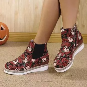 Осенние и зимние сапоги, большие простые полосатые короткие сапоги, женские британские сапоги с боковой молнией, челси, размеры 36-43 36 белый