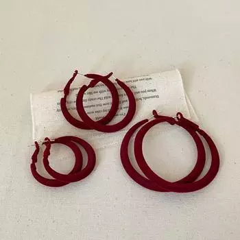 Осенние и зимние серьги цвета красного вина из бархата, женские легкие, роскошные, ретро, элегантные, модные, трендовые, универсальные серьги для поездок на работу