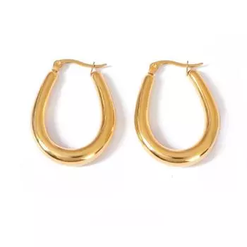 Осенние и зимние серьги из титановой стали, позолоченные серьги U-образной формы из нержавеющей стали, преувеличенный дизайн, персонализированные модные серьги