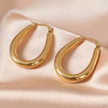 Осенние и зимние серьги из титановой стали, позолоченные серьги U-образной формы из нержавеющей стали, преувеличенный дизайн, персонализированные модные серьги