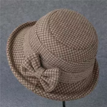 Осенние и зимние шапки для людей среднего возраста и пожилых людей Панама Зимняя теплая шляпа-цилиндр для пожилых людей Панама M 56-58cm светло-коричневого