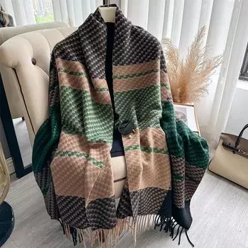 Осенние и зимние шарфы, в клетку, с цветовыми блоками, высокого качества, удобные, мягкие, дышащие, для поездок на работу для мужчин и женщин 185cm серый