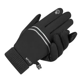 Осенние и зимние спортивные теплые перчатки для мужчин, бархатные, водоотталкивающие, для езды на велосипеде с сенсорным экраном, холодостойкие перчатки для женщин Average size