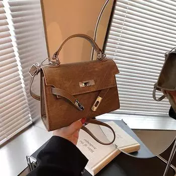 Осенние и зимние сумки женские 2025 новые универсальные сумки-мессенджеры в иностранном стиле модные мини сумки Kelly серый