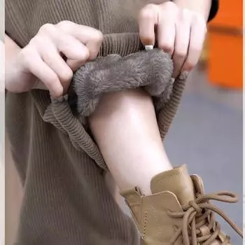 Осенние и зимние свободные прямые спортивные брюки для женщин, утолщенные повседневные брюки с высокой талией, большие размеры, модные однотонные брюки на шнурке 1746 S чёрный