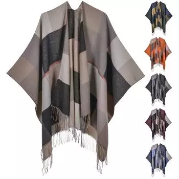 Осенние и зимние теплые шарфы, шали, классические клетчатые ремни, кардиганы и теплые одеяла для наружного использования One Size