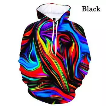 Осенние и зимние толстовки с капюшоном с принтом 3D Rainbow Corlorful для мужчин и женщин, унисекс, крутые модные толстовки с длинными рукавами S
