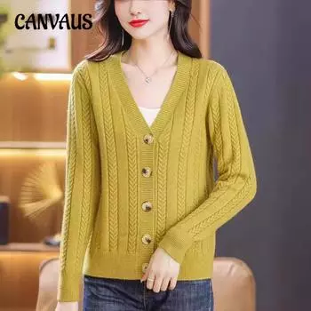 Осенние и зимние топы, вязаный кардиган, женская короткая куртка-свитер с высокой талией One Size красный